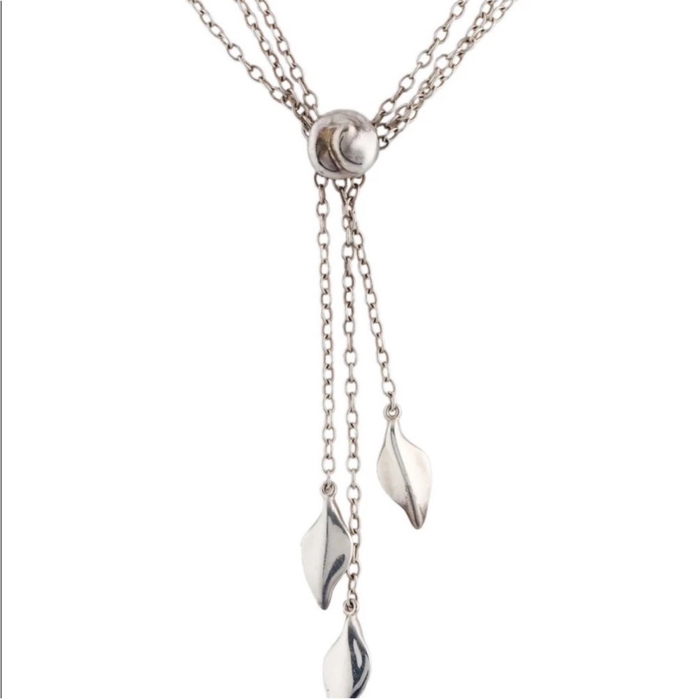 RARE Tiffany & Co. Silver ✨Three Leaf Lariat Necklace 🍃
